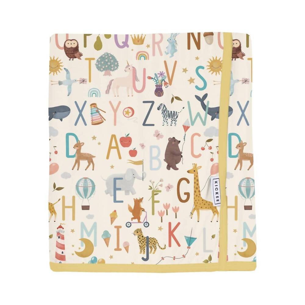 NEW KICKEE swaddle perfect blanket in animal alphabet